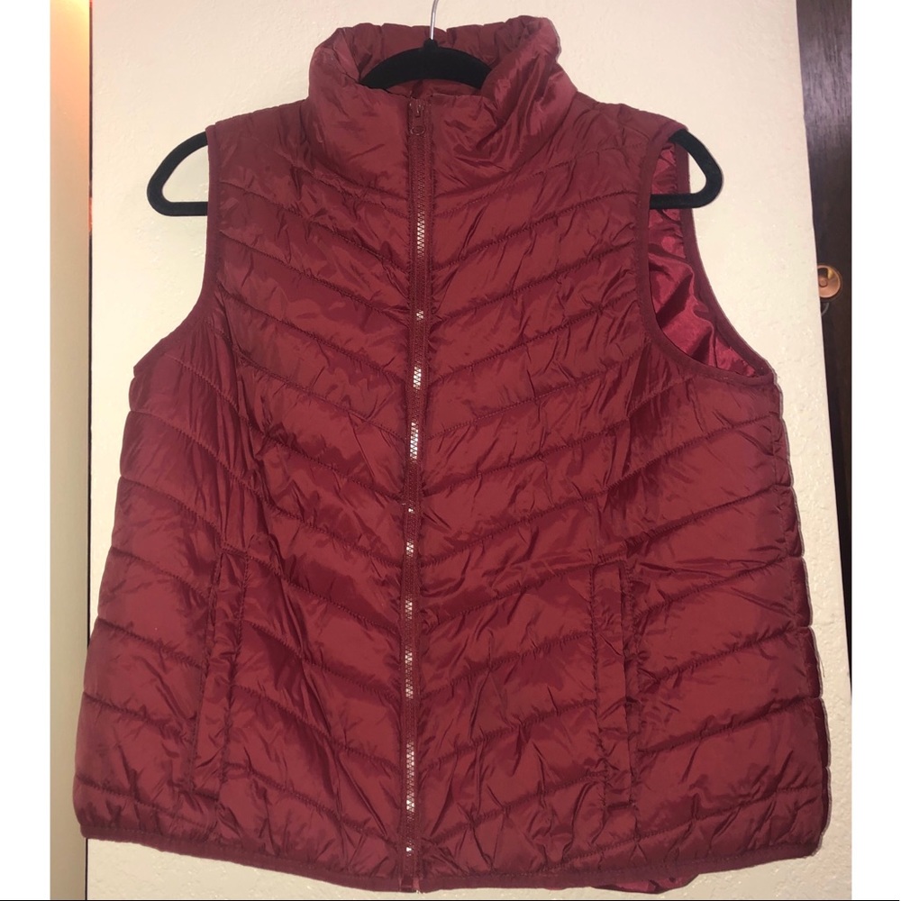Maroon Puffer Vest | XXL